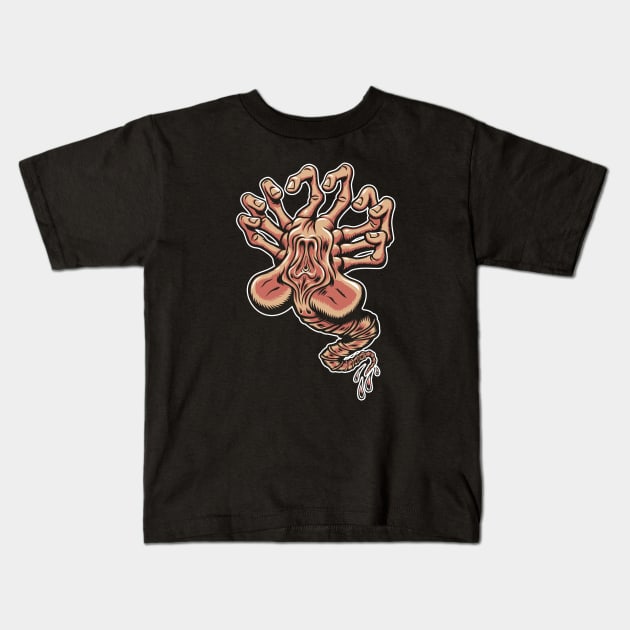 Screaming Facehugger - Sci Fi Horror Kids T-Shirt by Nemons